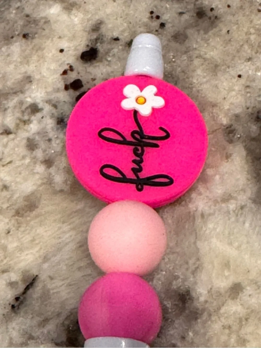 Pink Beaded Ballpoint Pen - Good Moms Bad Words